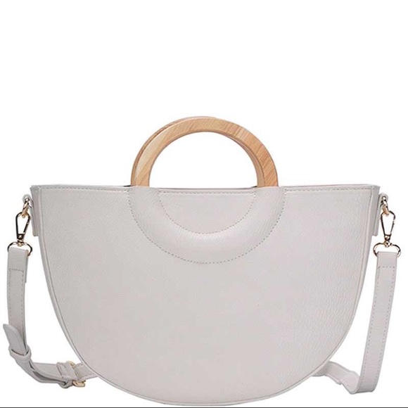 Stylish Semi Circle Modern Satchel w/long strap - Picture 5 of 6